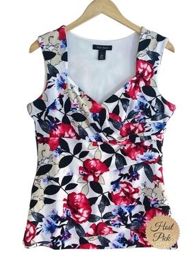 WHBM Sleeveless Floral Tiered Shell Top